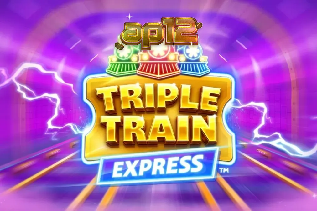 Interface do jogo Triple Train Express com trens neon e trilhos futuristas
